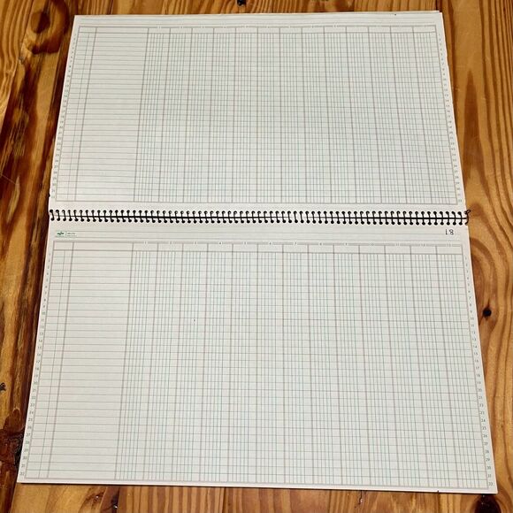 Vintage Analysis Pad National 13 Column 14X8.5" 36 Sheet Eye-Ease 35-113 Spiral - Picture 11 of 16